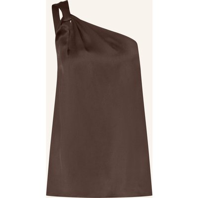 Boss One-Shoulder-Top Bantea Aus Satin braun