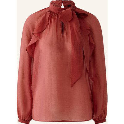 Oui Schluppenbluse Mit Volants rot
