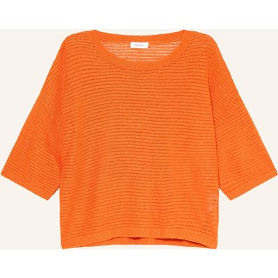 Darling Harbour Strickshirt Aus Leinen orange