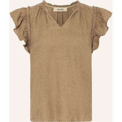 Mos Mosh Blusenshirt Mmtea Aus Leinen Mit Rüschen gruen