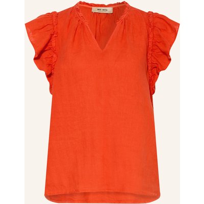 Mos Mosh Blusenshirt Mmtea Aus Leinen Mit Rüschen orange