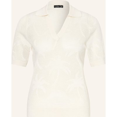 Van Laack Strick-Poloshirt Vl-Saidas-Xx Mit Leinen weiss