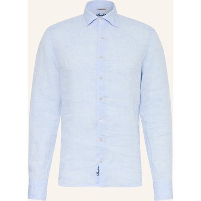 Stenströms Leinenhemd Slimline Fit blau