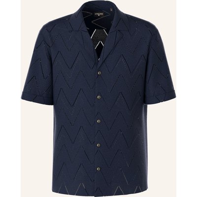 Strellson Strick-Resorthemd Clint Regular Fit blau