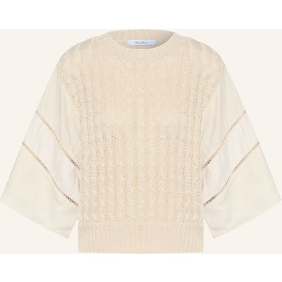 Max Mara Leinenpullover Scatola Im Materialmix Mit 3/4-Arm beige