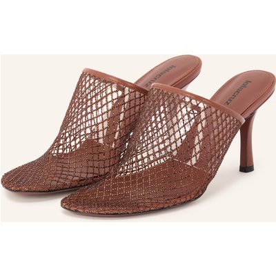 Lola Cruz Mules Mit Schmucksteinen braun