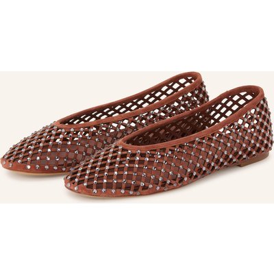 Lola Cruz Ballerinas Leonor Mit Schmucksteinen braun