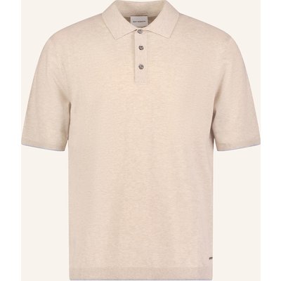 Roy Robson Strick-Poloshirt Mit Leinen beige