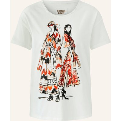 Oui T-Shirt Mit Schmucksteinen weiss