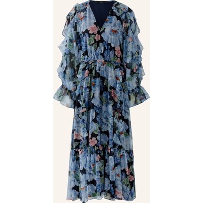 Oui Kleid Mit Rüschen blau