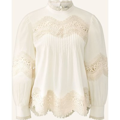 Oui Blusenshirt Mit Spitze weiss