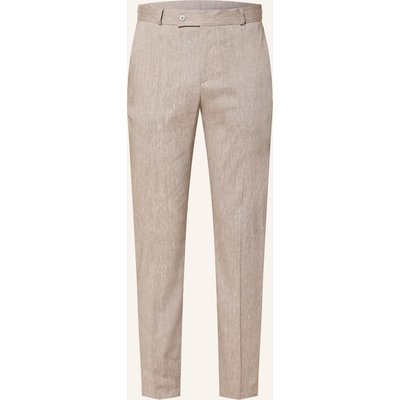 Paul Anzughose Regular Fit Mit Leinen beige