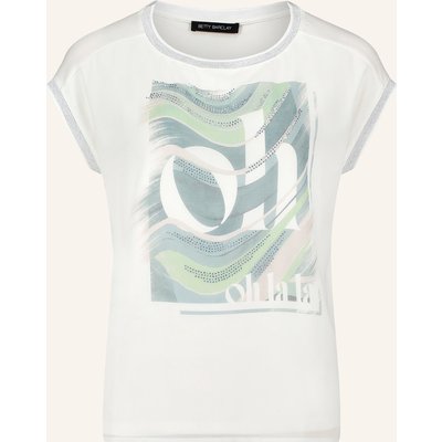 Betty Barclay T-Shirt Im Materialmix Mit Schmucksteinen weiss