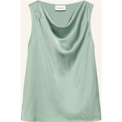 Comma Blusentop Aus Satin gruen