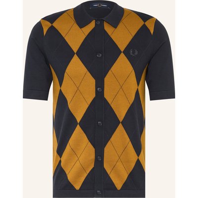 Fred Perry Strickhemd Slim Fit blau