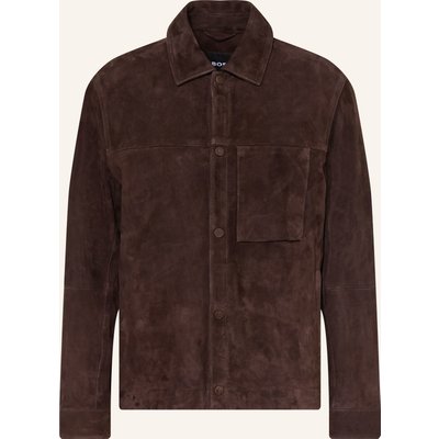 Boss Leder-Overjacket Molot braun