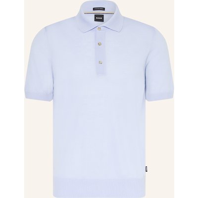 Boss Strick-Poloshirt Nolano blau