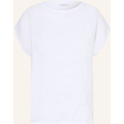 Darling Harbour T-Shirt Im Materialmix Mit Leinen weiss