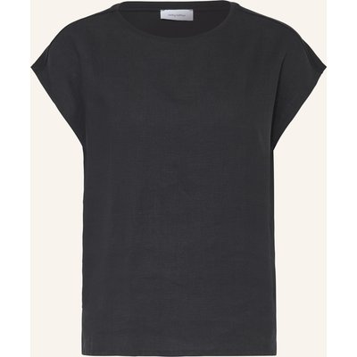 Darling Harbour T-Shirt Im Materialmix Mit Leinen schwarz