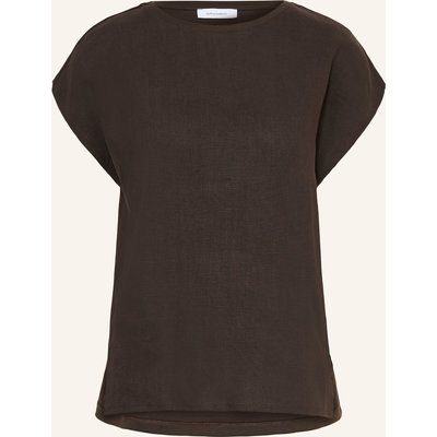 Darling Harbour T-Shirt Im Materialmix Mit Leinen braun