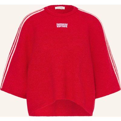 American Vintage Pullover Mit Alpaka Und 3/4-Arm rot