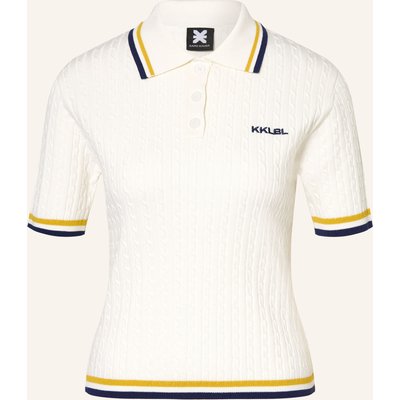 Karo Kauer Strick-Poloshirt weiss