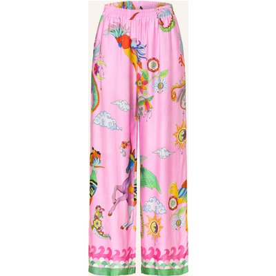 Milano Italy Marlenehose Aus Satin pink