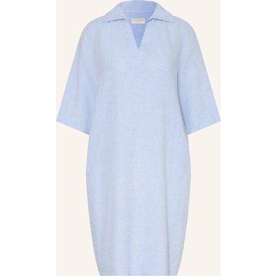Milano Italy Leinenkleid Mit 3/4-Arm blau