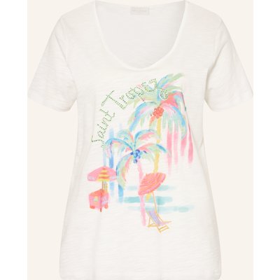 Milano Italy T-Shirt Mit Schmucksteinen weiss