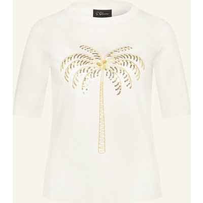 S.Oliver Black Label T-Shirt Mit Pailletten weiss