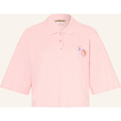 Smith & Soul Piqué-Poloshirt Mit Schmuckperlen rosa