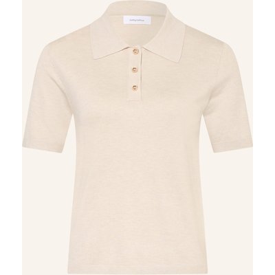 Darling Harbour Strick-Poloshirt beige