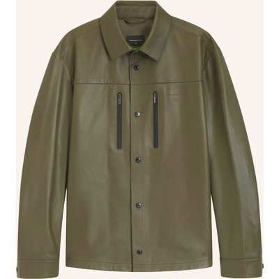 Boss Lederjacke gruen