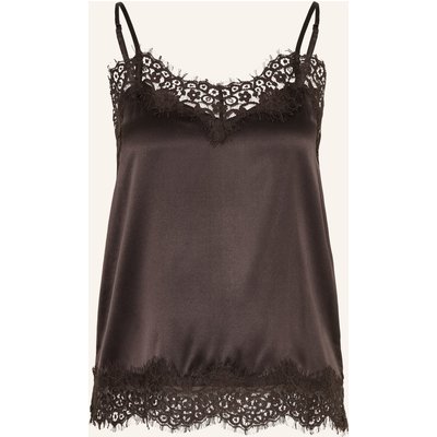 Darling Harbour Seidentop Aus Satin Mit Spitze braun