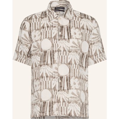 Marc O'polo Kurzarm-Hemd Regular Fit Aus Leinen braun
