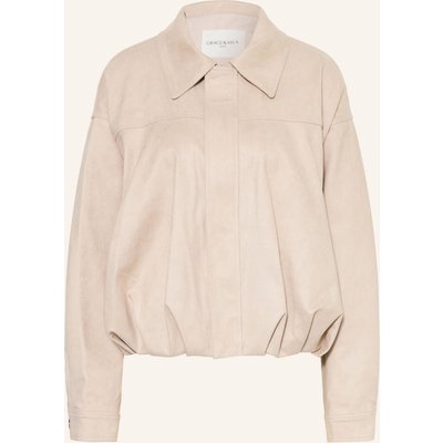 Grace & Mila Jacke Verve In Lederoptik beige