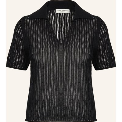 Marc O'polo Strick-Poloshirt schwarz