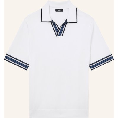 Reiss Strick-Poloshirt Poole weiss