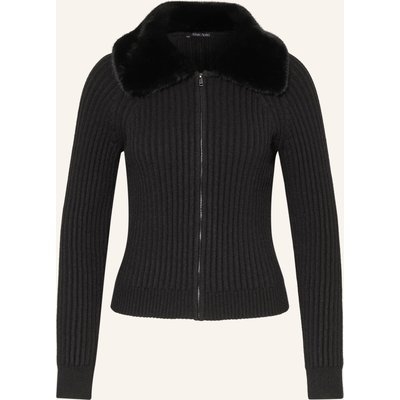 Marc Aurel Strickjacke Mit Abnehmbarem Kunstfell schwarz