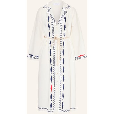 Rich & Royal Kleid Mit Leinen weiss