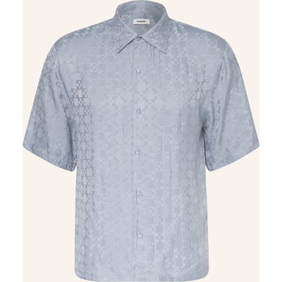 Sandro Kurzarm-Hemd Regular Fit Aus Jacquard blau