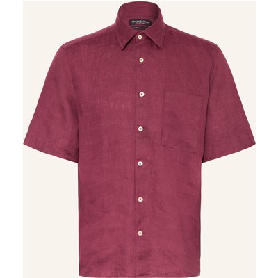 Marc O'polo Kurzarm-Hemd Regular Fit Aus Leinen rot