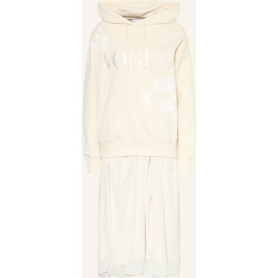 Vogue Collection Kleid Im Materialmix beige