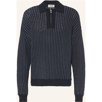 Drykorn Strick-Poloshirt Fiedus blau