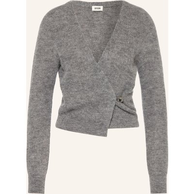 Drykorn Strickjacke Lobaia In Wickeloptik grau