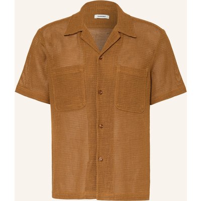 Sandro Resorthemd Regular Fit Aus Mesh braun