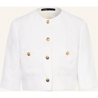 Maje Blazer Mit Leinen Und 3/4-Arm weiss