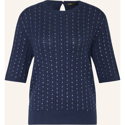 Maje Strickshirt Mit Schmucksteinen blau