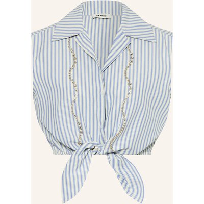 Sandro Cropped-Top Mit Schmucksteinen blau