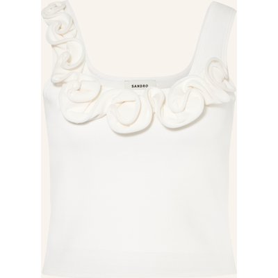 Sandro Cropped-Stricktop weiss